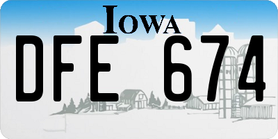 IA license plate DFE674