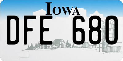 IA license plate DFE680