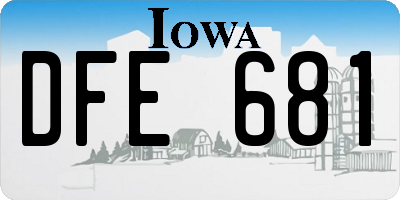 IA license plate DFE681