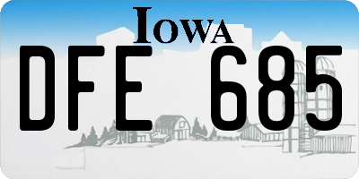 IA license plate DFE685