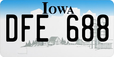 IA license plate DFE688