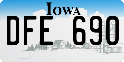 IA license plate DFE690