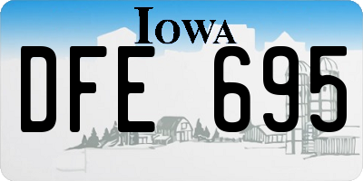 IA license plate DFE695