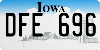 IA license plate DFE696