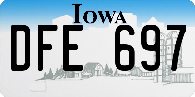 IA license plate DFE697