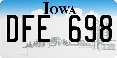 IA license plate DFE698