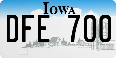 IA license plate DFE700