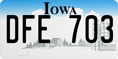 IA license plate DFE703