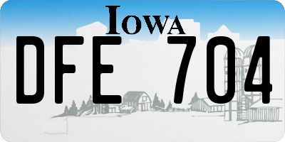 IA license plate DFE704