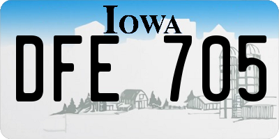 IA license plate DFE705