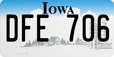 IA license plate DFE706