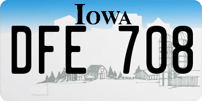 IA license plate DFE708