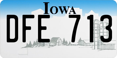 IA license plate DFE713