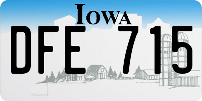 IA license plate DFE715