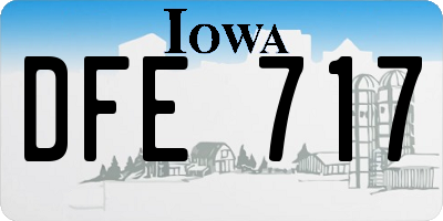 IA license plate DFE717