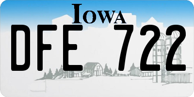 IA license plate DFE722