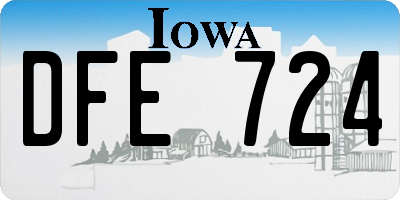 IA license plate DFE724