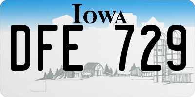 IA license plate DFE729