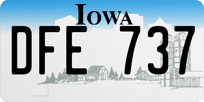 IA license plate DFE737