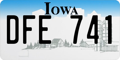 IA license plate DFE741