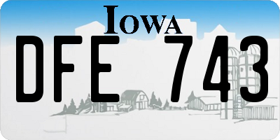 IA license plate DFE743
