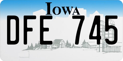 IA license plate DFE745