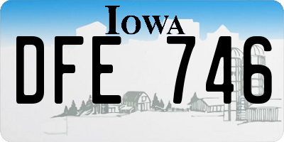 IA license plate DFE746