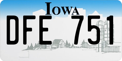 IA license plate DFE751