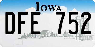 IA license plate DFE752