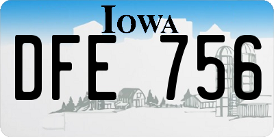 IA license plate DFE756