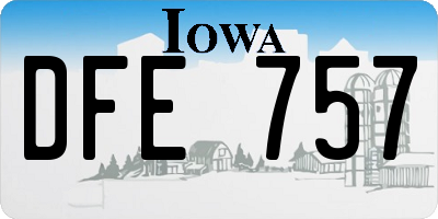 IA license plate DFE757