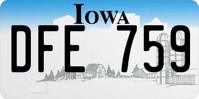 IA license plate DFE759