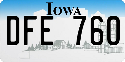 IA license plate DFE760