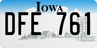 IA license plate DFE761