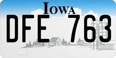 IA license plate DFE763