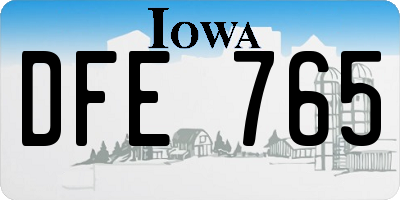 IA license plate DFE765