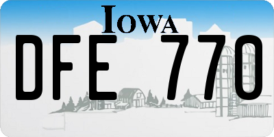 IA license plate DFE770