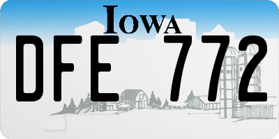 IA license plate DFE772