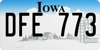 IA license plate DFE773
