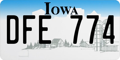 IA license plate DFE774