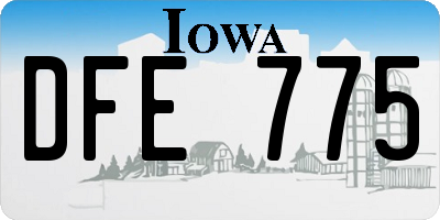 IA license plate DFE775