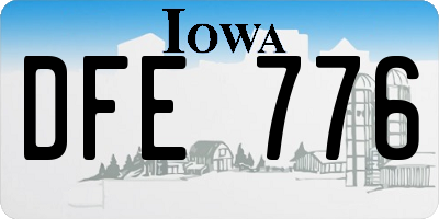 IA license plate DFE776