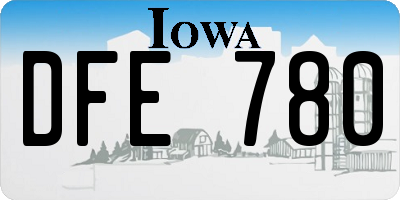 IA license plate DFE780