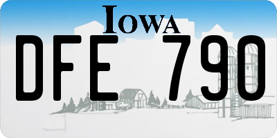 IA license plate DFE790