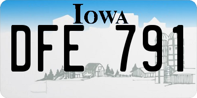 IA license plate DFE791