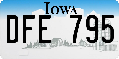 IA license plate DFE795