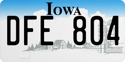 IA license plate DFE804