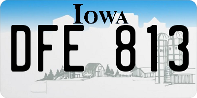 IA license plate DFE813