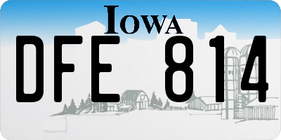 IA license plate DFE814