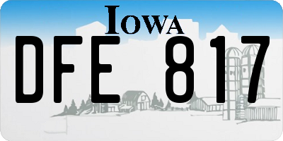 IA license plate DFE817